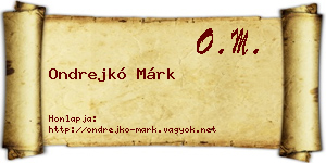 Ondrejkó Márk névjegykártya